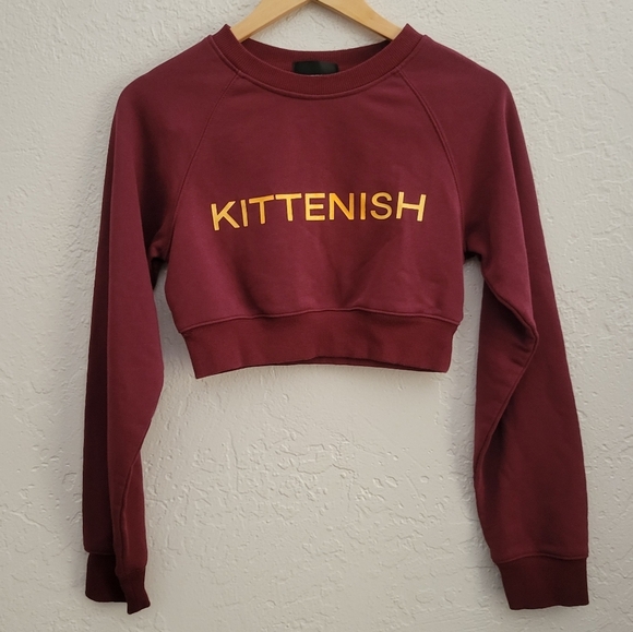 Kittenish Crop Sweatshirt Size Small - Picture 1 of 5